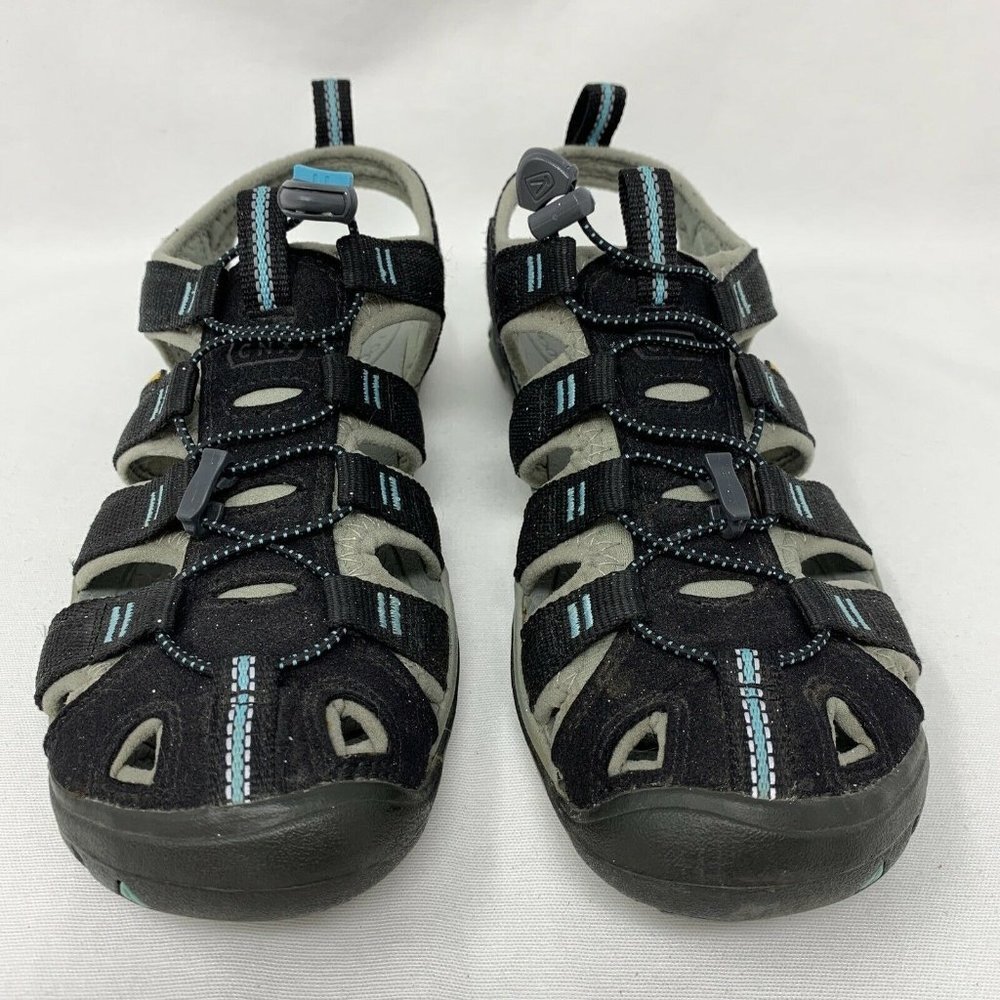 Keen - Kid's Size 7 Bungee Tie Sandal Black & Grey w/blue accents (Unisex)